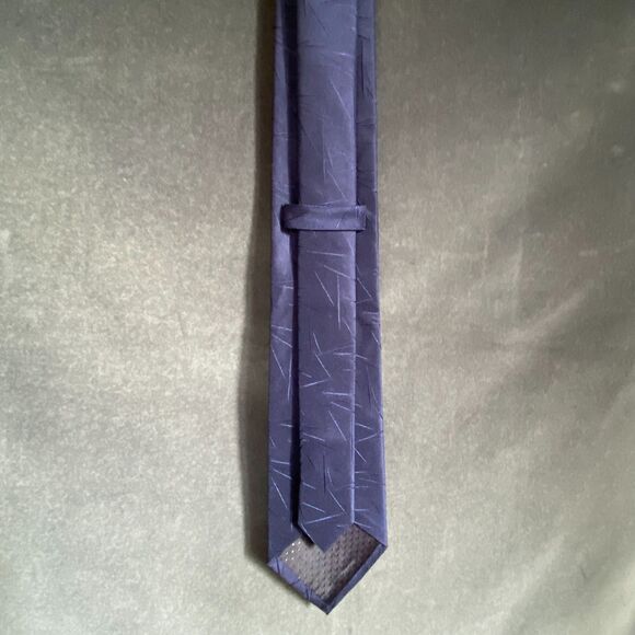 Blue 100% Silk Handmade Geometric Jacquard Tie - Picture 10 of 11